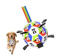 Genérico Pelota de Fútbol para Perros, Juego Interactivo de Fútbol con Correas e Inflador, Juguetes para Perros Pequeños, para Jugar en Interiores, Exteriores, Suelo, Rascar, con Correas e