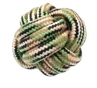 Generico Pelota individual para perros verde militar, de cuerda diámetro 7,5 cm, bolas juego interactivo, adiestramiento masticar limpieza dientes cuerda dura tamaño mediano pequeño (verde)