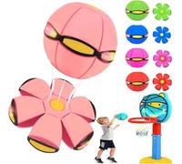 Genérico Pelota Saltarina para Niños, Gracioso Metaball Mágico, Platillo Volador Magic Metaball con 6 Luces, Children's Bouncing Ball para Interacción Entre Padres E Hijos, (Light Pink)