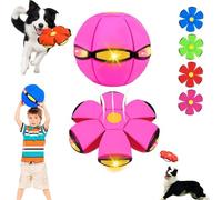 Genérico Pelota Saltarina para Niños, Platillo Volante Mágico, Juguete Luminoso para Mascotas, Doble Función Conmutable Libremente para el Ejercicio Físico Educativo y la Reacción (Rosa)