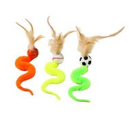 Genérico Pelotas Saltarinas para Gatos | Juguetes De Plumas para Felinos,Cola De Colores Resistente 3 Unidades para Ejercicio Caza Exterior Pájaros Hogar
