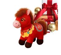 Genérico Peluche De Caballo del Zodíaco Chino,Tela De Terciopelo Premium,26.5x23x10.4cm,Caballo Peluche,Animal Suave,Bordado Cosido A Mano,para Niños, Regalo Año Nuevo Lunar, Lindo,