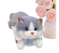 Genérico Peluche De Gato - con Dispositivo Que Emite Sonidos,Juguete de Gato de Peluche,para Fiesta Viaje Coche Sofá Apartamento Cumpleaños Halloween Navidad