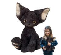 Genérico Peluche De Gato - Peluche Gato Devon Rex Negro Rizado | Muñeco De Pelluche Suave 30cm para Niños & Adultos | Regalo De Cumpleaños Popular & De Sofá Estilo Cartoon Kachi