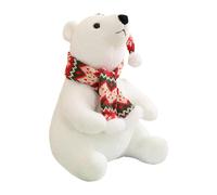 Genérico Peluche De Oso Polar - Animal De Peluche Suave De 17,7 Pulgadas con Bufanda | Lindo Oso Polar De | Juguete De Animales Abrazable para Niños Y Niñas, Decoración para Sala