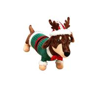 Genérico Peluche De Perro Dachshund Perro Navideño Festivo Tierno Suave | Juguete de Peluche de Perro para Niños Para Chicos Niños Adultos Adolescentes Familiares y Amigos Verde