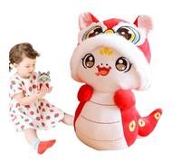 Genérico Peluche de Serpiente de Año Nuevo Chino, decoración de Año Nuevo Lunar, Colgante de Mochila de Felpa con diseño de Serpiente y Sombrero de león de Danza, Colgantes de Mochila de Felpa de, AC