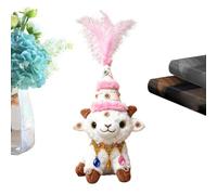 Genérico Peluche Oveja | con Collar y Sombrero 35 centímetros Bonito | Muñeco Cordero | para niños Adultos cumpleaños Dormitorio sofá Estante mesita de Noche Escritorio