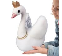 Generico Peluche - Peluche oca Blanca, Accesorio Corona, Suave Multiusos | Encantadora solución para la decoración del hogar Adecuada para niños Dormitorio Sala de Estar Regalo para Pel