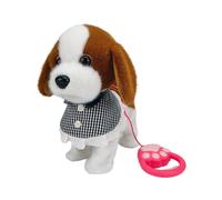 Genérico Peluche Perrito Ladra Y Anda, Interactivo De Peluche Cantante con Correa, Perro Robot Interactivos Juguetes, Ladra Y Camina, Sacudir La Cola, Peluches Infantiles