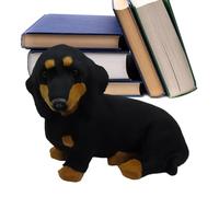 Genérico Peluche Teckel Realista Negro Marrón - Modelo Perro Educativo Reconocimiento Razas Decoración Vitrina Regalo Niños Adultos Hogar Habitación Oficina Muñeco Suave Colección