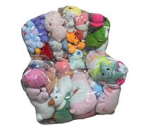 Genérico Peluches Guardar Puff, Transparente Peluches Guardar Puff Sillón, Impermeable PVC Infantil Sillón Funda con Cremalleras, Rellenable Peluche Almacenamiento Peluche P-uff Sillóns Funda
