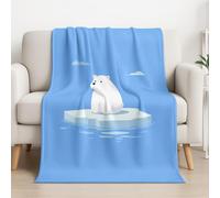 Genérico Peluda Dibujo Animado Manta Franela Minimalista Iceberg Osito de Peluche Acogedora Blanket para Mujer y Hombre 150 x 150cm,Azul Blanca
