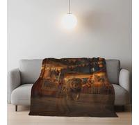 Genérico Peluda Realismo Manta de Microfibra Cálido Fantasía León Estampado Blanket para Cama y Sofá 150 x 180cm,Amarillo
