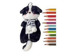 Genérico Pen Case - Large Capacity Stationery Storage Bag | Plush Faux with Hidden Interior Pocket & Gold Zipper for Kids, Girls, Students and College