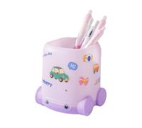 Generico Pen Holder, Car Design Cup Holder, 3.54x2.76x4.33 Inches, Cute Desk Organizer with Sticker Storage Container, Ideal for Home, School, Classroom, Vanity Table Accessories