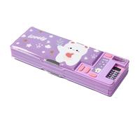 Generico Pen Pencil Case, Cartoon Pop-Up Pencil Holder, School Supplies Organizer Box, 10.24x3.74x1.38 Inches for Home, Boys, Girls, Black, Dark Blue, Purple, Blue, violeta, riferimento alla
