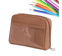 Genérico Pencil Bag for Students, Large Capacity Organizer, 12 Compartment Case 8.46x5.91in, Portable Stationery Holder, Carrying Handle Design for School Girls and Boys