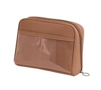 Generico Pencil Bag for Students, Large Capacity Pencil Bag, 12 Compartments Case, Portable Organizer Bag, Spacious Pencil Bag with 12 Compartments for Easy Organization and for Students, marrón,