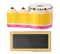 Genérico Pencil Border, Cute Fun Stationery Decor, Decorative Classroom Bulletin Board Border, for Offices, Home, Outdoor Setup, Family, Teachers, Students, and School Wall Decorations