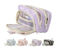 Genérico Pencil Case Big Capacity Pen Holder Large Opening Pencil Pouch Box Cute Aesthetic Drawstring Pen Case 2025 New (Purple)
