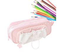 Genérico Pencil Case, Large Capacity School Pencil Bag, Stationery Pouch for Art Supplies, Classroom, Offices, Teen Girls, Kindergarten, College, Travel, Craft Accessories, 8.27x3.35 Inches