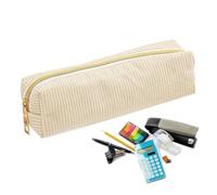 Genérico Pencil Case Organizer, Corduroy Large Capacity Pencil Pouch with Handle, Big Pen Bag Stationery Storage For Girls, Students, Teens, Adults - Ideal For School, Office, College & Daily Carry