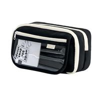 Genérico Pencil Case Organizer, Large Capacity Stationery Storage Pouch, Adorable Pen Bag for Pencils, Pens, Erasers, Notes, Scissors, Rulers, and School Supplies, Negro , Se référer au descriptif