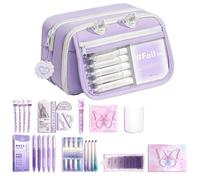 Genérico Pencil Case with Supplies - Larges Capacity Cutes Pouch | Aesthetics Stationery Set for Girls Boys Office Travel Colleges Classroom Pens Markers School Supplies