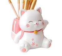 Genérico Pencil Holder - Cute Cat Resin Design, Multi Purpose Desk Organizer, Durable Decorative Material, Compact Space Saving Storage | Pen Holder, Makeup Brush Office Desk, Dorm Room Decor