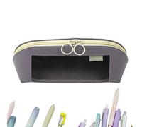 Genérico Pencil Holder, Stylish Pencil Case, Leather Organizer, Clear Design Cute Style, Medium Size Desk Storage for School or Offices Use, 9.25x3.15x3.35 Inches