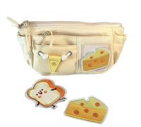 Genérico Pencil Pouch Bag with Cheese Pattern, Zipper Pen Case Stationery, Large Capacity Zip Pouch for Pencils, Cosmetics, Brushes, School Office Use,Cheese Pattern Pencil Pouch Bag,