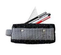 Genérico Pencil Pouch, Cute Plaid Dot School Bag, Soft Capacity Case