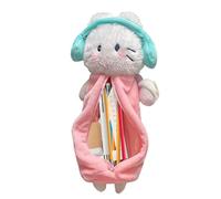 Genérico Pencil Pouch - Cute Plush Stationery Bag | Headphone Cat Design with Zipper, School Supplies Organizer, Storage Box for Kids College Students Home Office Classroom