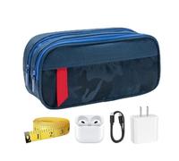 Genérico Pencil Pouch Large Capacity | Pen Holder Case For School Supplies,Double-Layer Pen Organizer Pouch For Ruler Scissors Rubber Travel School Classroom Art Class Office Work Meetings Students