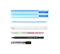 Genérico Pencil Storage Container, Multifunctional Pen Pouch Case, 7.76x2.64x1.77 Inches, Hexagon Pen Holder Box, White/Blue/Pink Portable Container for Travel, Workplace Supplies