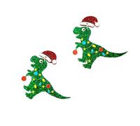 Genérico Pendientes Colgantes de Navidad Dinosaurio Neón con Campanas y Copos de Adornos de Oreja Festivos para Mujer Joyería Cómoda para Fiestas y Uso Diario