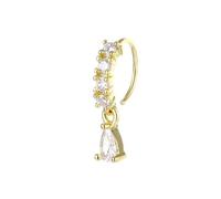 Genérico Pendientes de nariz únicos con elegantes cruces de flores y circonitas de cobre, anillos de nariz de fiesta de tamaño ajustable