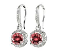 Generico Pendientes largos colgantes strass Stone Earhook Four Stone Round Bag Earrings Female Moissanite Is Known For Its Superior Refractive Index And Fiery Colors. The Earrings Pendientes, Talla