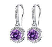 Generico Pendientes largos colgantes strass Stone Earhook Four Stone Round Bag Earrings Female Moissanite Is Known For Its Superior Refractive Index And Fiery Colors. The Earrings Pendientes, Talla