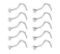Genérico Pendientes nasales de anillos y tachuelas | 10 Piezas de Gemas para Perforación Nasal,Tachuelas para nariz encantadoras,Para Comunidad Ocio Escuela Viaje Vacaciones