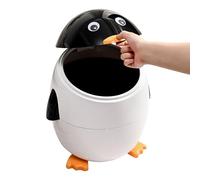 Genérico Penguin Trash Can - Black And White Garbage Bin For Under Mesas | Multiusos y Decorative Penguin Trash Bin Desk basura Animal Shaped Can Wastebasket Portable For Car Home Bedroom