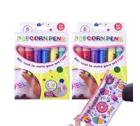 Genérico Pensas De Color De Palomitas De Maíz Mágicas - + Tinta No Tóxica 15 Cm Creative Seguro | Pensas Para Color De Palomitas De Maíz Con Pluma De Arte 3D Puffy, Diversión, Dibujo Creativo, Pen De
