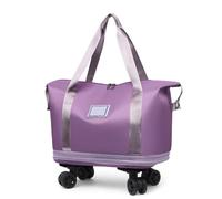 Genérico Pepepo Travel Bag with Wheels, 2025 New Large Capacity Travel Bag - Universal Wheel Removable, Large Capacity Wide-Open Cosmetic, Expandable Foldable, Rolling with Wheels (Purple)