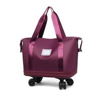 Genérico Pepepo Travel Bag with Wheels, 2025 New Large Capacity Travel Bag - Universal Wheel Removable, Large Capacity Wide-Open Cosmetic, Expandable Foldable, Rolling with Wheels (Red)