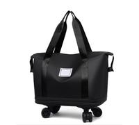 Genérico Pepepo Travel Bag with Wheels, 2025 New Large Capacity Travel Bag - Universal Wheel Removable, Large Capacity Wide-Open Cosmetic, Expandable Foldable, Rolling with Wheels (Black)