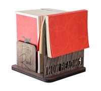 Genérico pequeña librería de escritorio - madera 20x20 cm | organizador de libros para mostrador | soporte de almacenamiento y expositor para gabinete de trabajo o hogar