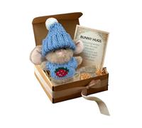 Genérico Pequeño abrazo de conejo de Pascua de bolsillo con tarjeta edificante - Compañero de abrazos portátil, juguetes pequeños de peluche para niñas y | Cumpleaños Navidad Pascua Día de San