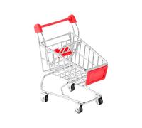 Genérico pequeño carrito de comestibles - mini carrito de compras, accesorio de cocina para casa, juguete de simulación para, mini carritos de colección, jardín de hadas reactivo, kit de modelo a
