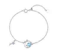 Genérico pequeño cuarzo par mm rodonita joyas plateadas estrella planeta encanto pulsera para mujer boda elegante joyas frases muñeca amantes joyas, talla única, Metal, No es una piedra preciosa